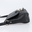 Miu Miu Shoulder Bag Leather Black Silver Auth 200710A-5