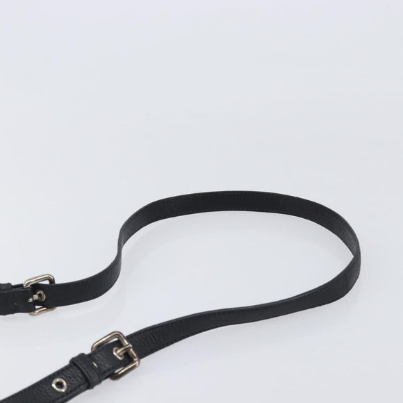 Miu Miu Shoulder Bag Leather Black Silver Auth 200710A