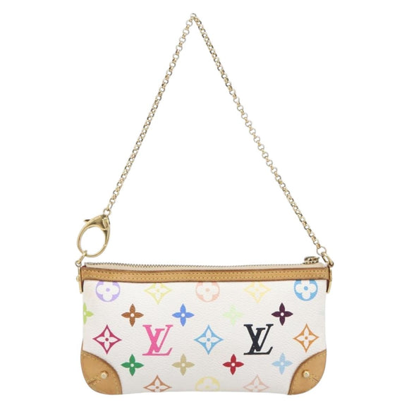 LOUIS VUITTON Monogram Multicolor Pochette Mira MM White M60096 LV Auth 200712V