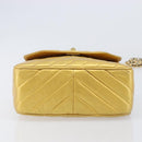 CHANEL Chain Shoulder Bag Leather Gold CC Auth 200713-10