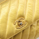CHANEL Chain Shoulder Bag Leather Gold CC Auth 200713-15