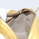 CHANEL Chain Shoulder Bag Leather Gold CC Auth 200713-19