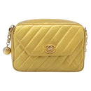 CHANEL Chain Shoulder Bag Leather Gold CC Auth 200713-2
