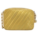 CHANEL Chain Shoulder Bag Leather Gold CC Auth 200713-3