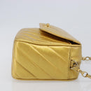CHANEL Chain Shoulder Bag Leather Gold CC Auth 200713-4