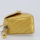CHANEL Chain Shoulder Bag Leather Gold CC Auth 200713-5