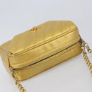 CHANEL Chain Shoulder Bag Leather Gold CC Auth 200713-6