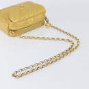 CHANEL Chain Shoulder Bag Leather Gold CC Auth 200713-8