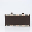 BURBERRY Nova Check Hand Bag Canvas Beige Silver Auth 200714V-6