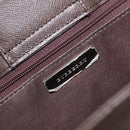 BURBERRY Nova Check Hand Bag Canvas Beige Silver Auth 200714V-19