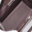 BURBERRY Nova Check Hand Bag Canvas Beige Silver Auth 200714V-11