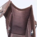 BURBERRY Nova Check Hand Bag Canvas Beige Silver Auth 200714V-20