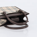 BURBERRY Nova Check Hand Bag Canvas Beige Silver Auth 200714V-8