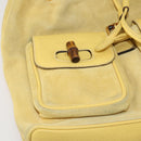 GUCCI Bamboo Backpack Suede Yellow Gold 003 58 0016 Auth 200716A-25