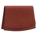 LOUIS VUITTON Epi Tilsitt Pouch Brown M52603 LV Auth 200717-1