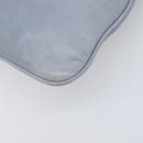 PRADA Clutch Bag Leather Light Blue Gold Auth 200722A-15