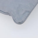 PRADA Clutch Bag Leather Light Blue Gold Auth 200722A-16