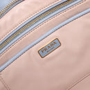 PRADA Clutch Bag Leather Light Blue Gold Auth 200722A-10