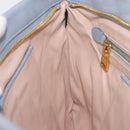 PRADA Clutch Bag Leather Light Blue Gold Auth 200722A-19