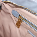 PRADA Clutch Bag Leather Light Blue Gold Auth 200722A-20