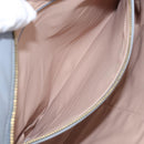 PRADA Clutch Bag Leather Light Blue Gold Auth 200722A-21