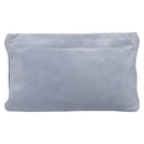 PRADA Clutch Bag Leather Light Blue Gold Auth 200722A-2