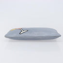 PRADA Clutch Bag Leather Light Blue Gold Auth 200722A-6