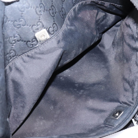 GUCCI GG Canvas Guccissima Shoulder Bag Canvas Black Silver 161822 Auth 200724