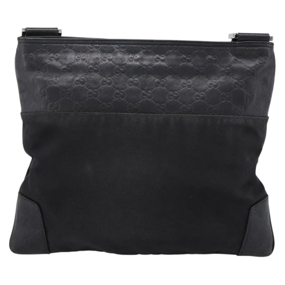 GUCCI GG Canvas Guccissima Shoulder Bag Canvas Black Silver 161822 Auth 200724