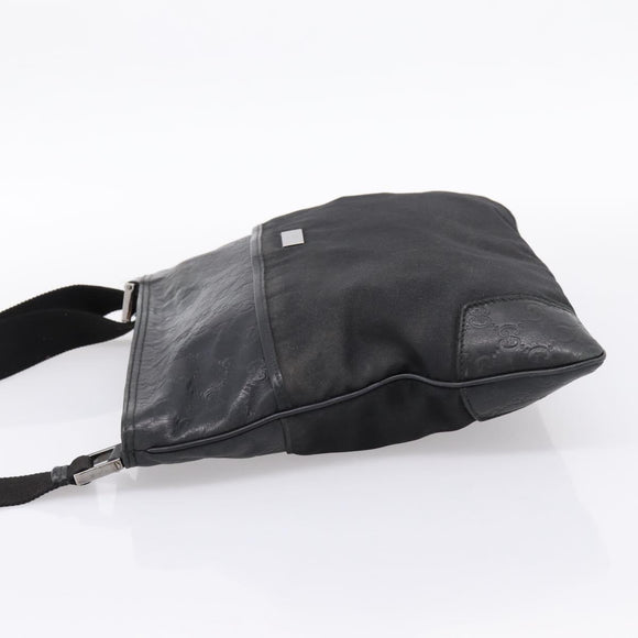 GUCCI GG Canvas Guccissima Shoulder Bag Canvas Black Silver 161822 Auth 200724