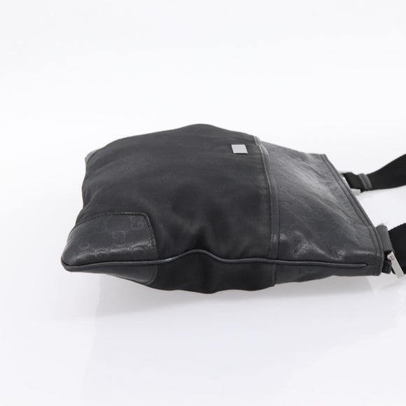 GUCCI GG Canvas Guccissima Shoulder Bag Canvas Black Silver 161822 Auth 200724