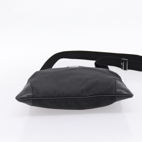 GUCCI GG Canvas Guccissima Shoulder Bag Canvas Black Silver 161822 Auth 200724
