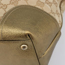 GUCCI GG Canvas Pretty Tote Bag Beige Gold 181779 Auth 200725A-12