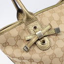 GUCCI GG Canvas Pretty Tote Bag Beige Gold 181779 Auth 200725A-14