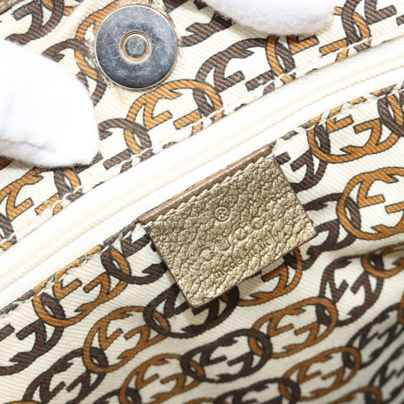 GUCCI GG Canvas Pretty Tote Bag Beige Gold 181779 Auth 200725A