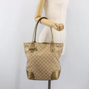 GUCCI GG Canvas Pretty Tote Bag Beige Gold 181779 Auth 200725A-23