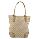 GUCCI GG Canvas Pretty Tote Bag Beige Gold 181779 Auth 200725A-3