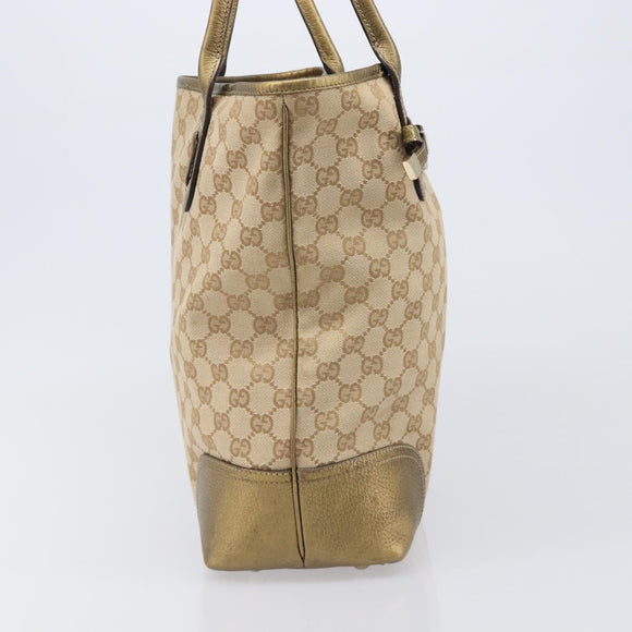 GUCCI GG Canvas Pretty Tote Bag Beige Gold 181779 Auth 200725A