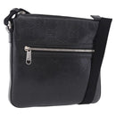 GUCCI GG Emboss Shoulder Bag Leather Black Silver 406410 Auth 200726-1