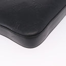 GUCCI GG Emboss Shoulder Bag Leather Black Silver 406410 Auth 200726-13