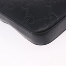 GUCCI GG Emboss Shoulder Bag Leather Black Silver 406410 Auth 200726-15