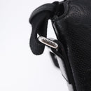 GUCCI GG Emboss Shoulder Bag Leather Black Silver 406410 Auth 200726-17
