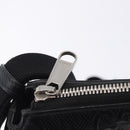 GUCCI GG Emboss Shoulder Bag Leather Black Silver 406410 Auth 200726-20