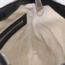 GUCCI GG Emboss Shoulder Bag Leather Black Silver 406410 Auth 200726-23