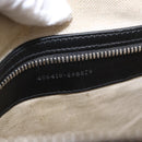 GUCCI GG Emboss Shoulder Bag Leather Black Silver 406410 Auth 200726-28