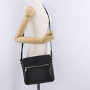 GUCCI GG Emboss Shoulder Bag Leather Black Silver 406410 Auth 200726-29