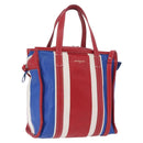 BALENCIAGA Bazaar Shopper Hand Bag Leather 2way Red Silver 443096 Auth 200727A-1