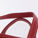 BALENCIAGA Bazaar Shopper Hand Bag Leather 2way Red Silver 443096 Auth 200727A-11