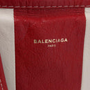 BALENCIAGA Bazaar Shopper Hand Bag Leather 2way Red Silver 443096 Auth 200727A-23