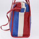 BALENCIAGA Bazaar Shopper Hand Bag Leather 2way Red Silver 443096 Auth 200727A-6